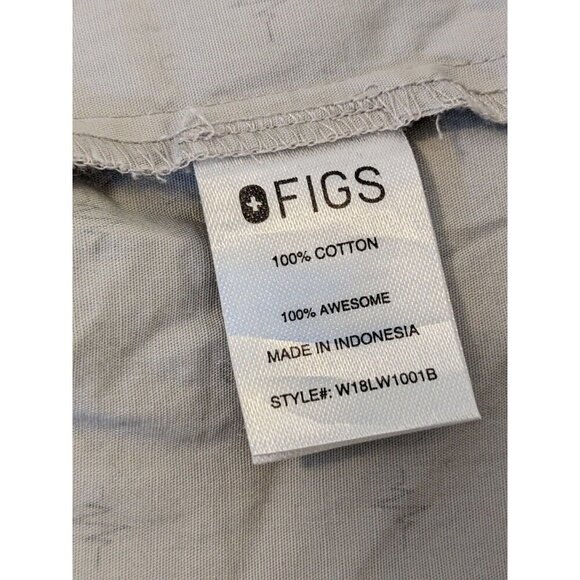 FIGS Womens Pajama Top Medium Gray Long Sleeve EKG Heartbeat Heart Medical Nurse - Picture 6 of 6